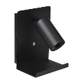 Wandstrahler mit Ablage und USB-Ladevorrichtung 1xGU10/35W/230V schwarz