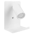 Wandstrahler mit Ablage und USB-Ladevorrichtung 1xGU10/35W/230V weiß