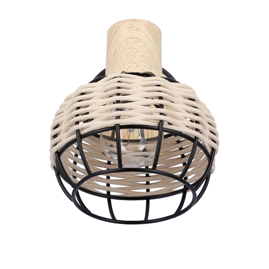 Wandstrahler TAJGA 1xE14/40W/230V Rattan/schwarz