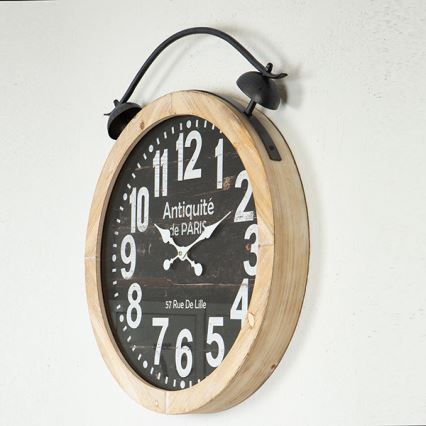 Wanduhr 1xAA d 50 cm beige/schwarz