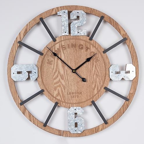 Wanduhr 1xAA d 60 cm beige