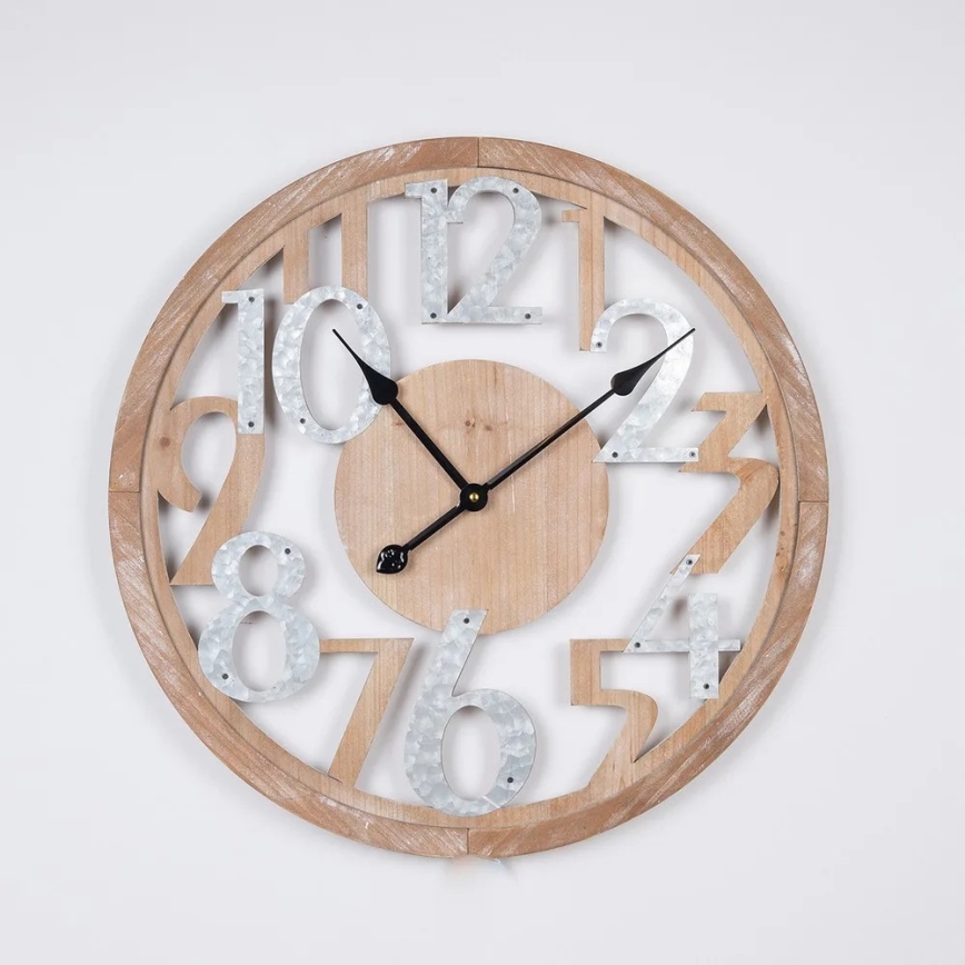 Wanduhr, 1× AA, Ø 60 cm, beige/weiß