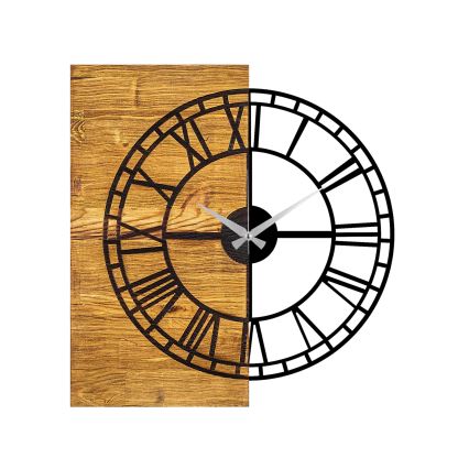 Wanduhr 55x58 cm 1xAA Holz/Metall