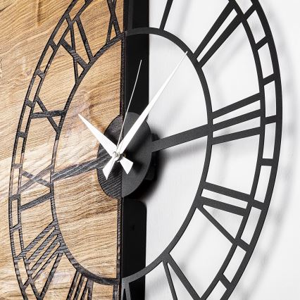 Wanduhr 55x58 cm 1xAA Holz/Metall