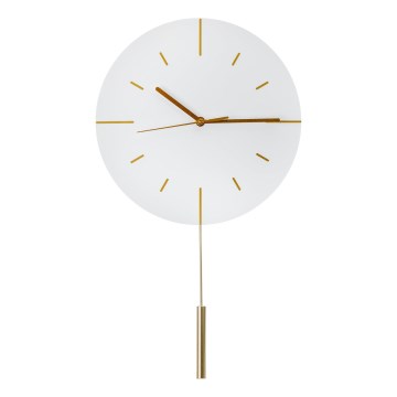 Wanduhr mit Pendel d 30 cm 1xAA weiß/golden