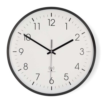 Wanduhr Ø 30,5 cm, 1×AA-Batteriebetrieb, schwarz