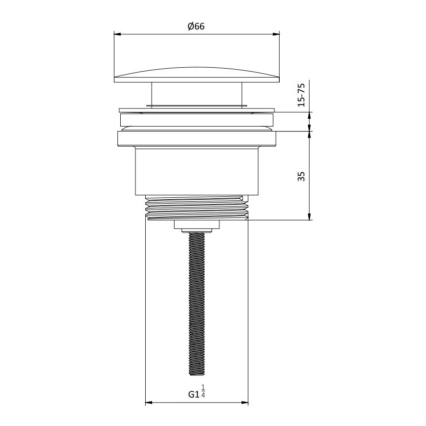 Waschbeckenablauf RODBY, Ø 6,6 cm, Messing