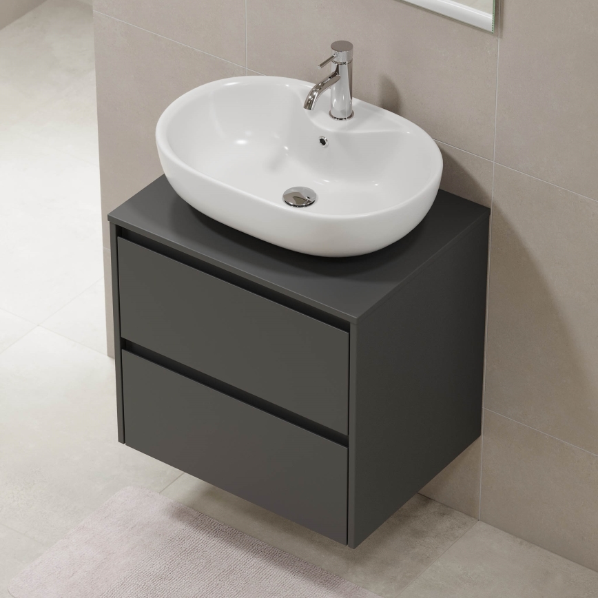Waschbeckenunterschrank TRONDHEIM für Waschbecken 60×57×46 cm anthrazit