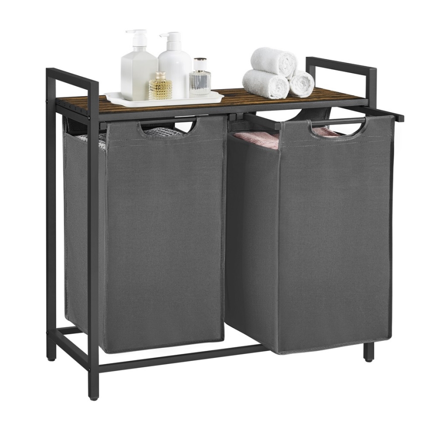 Wäschekorb REX braun/grau