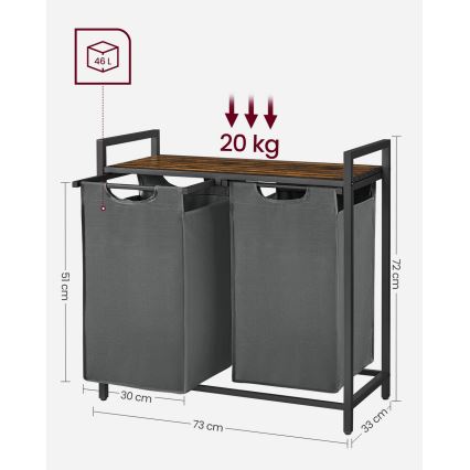 Wäschekorb REX braun/grau