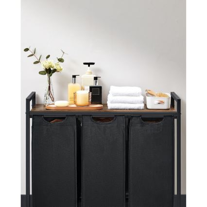 Wäschekorb REX Braun/Schwarz