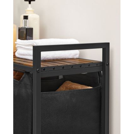 Wäschekorb REX Braun/Schwarz