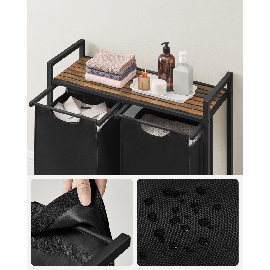 Wäschekorb REX braun/schwarz