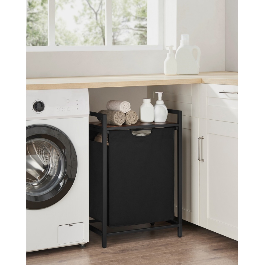 Wäschekorb REX Braun/Schwarz