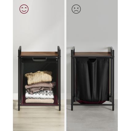 Wäschekorb REX Braun/Schwarz