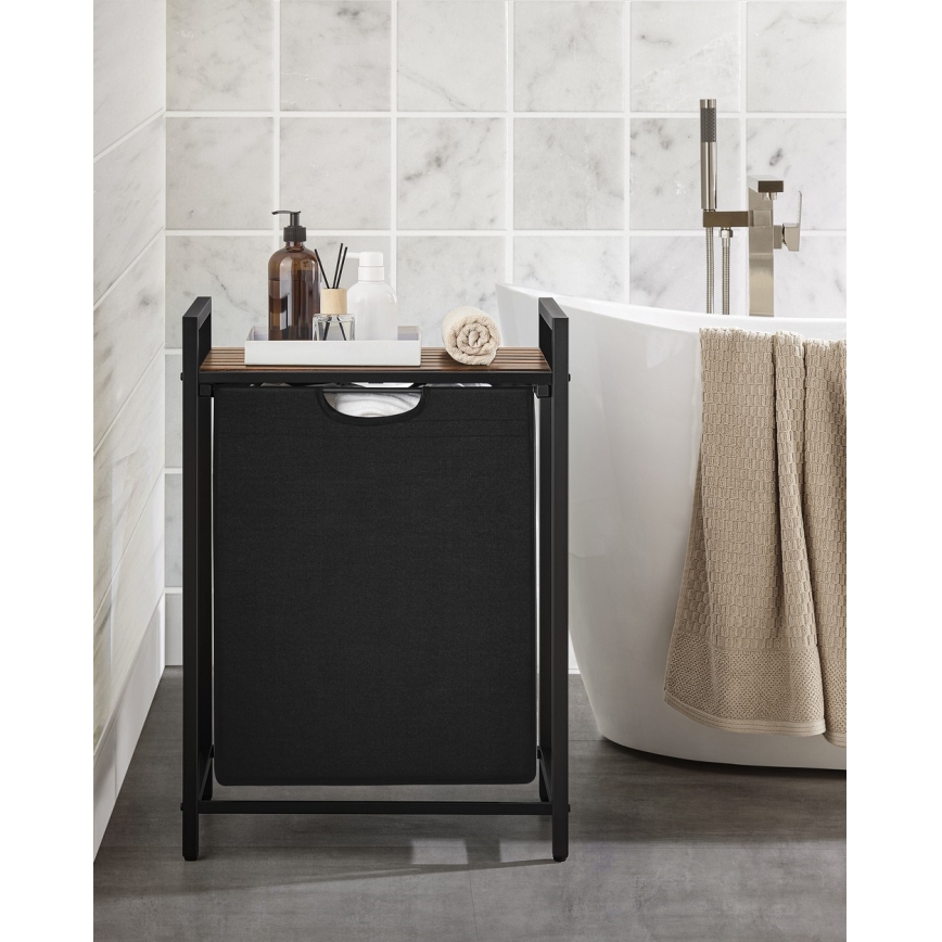 Wäschekorb REX Braun/Schwarz