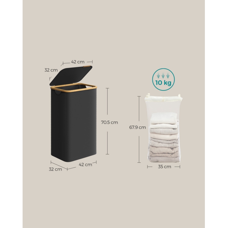 Wäschekorb TATE, schwarz