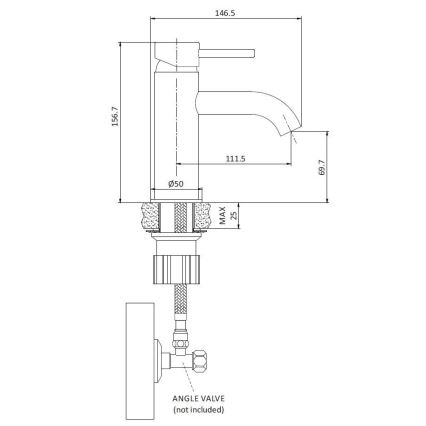 Waschtischarmatur DRAGOR 15,6 cm matt schwarz