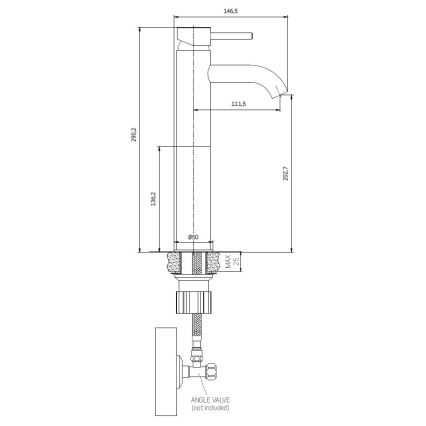 Waschtischarmatur DRAGOR 29 cm gebürstetes Messing