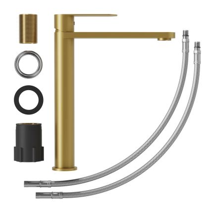 Waschtischarmatur TARNBY 27,3 cm, gebürstetes Messing