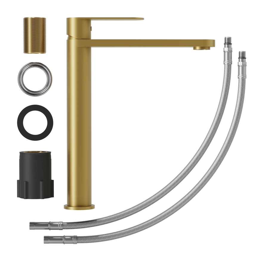 Waschtischarmatur TARNBY 27,3 cm, gebürstetes Messing