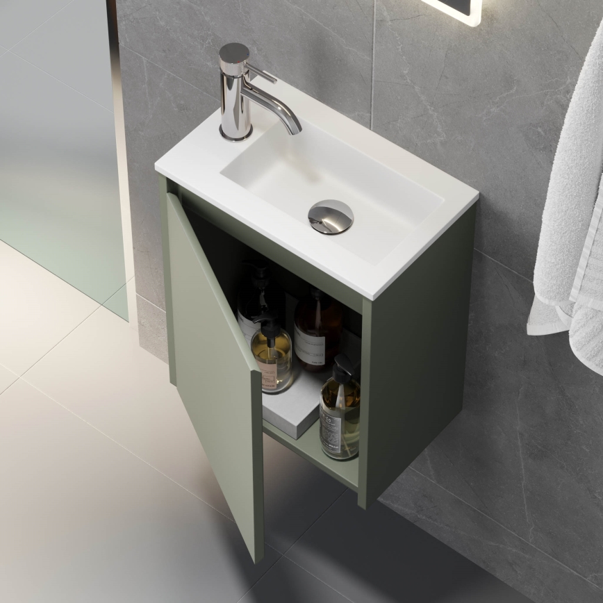 Waschtischunterschrank mit Waschbecken COMO, 40 cm, grün