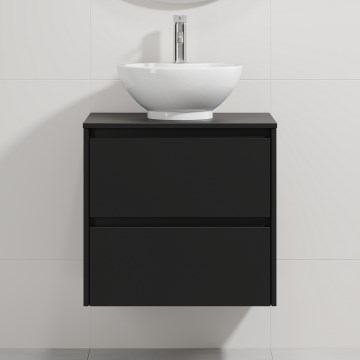 Waschtischunterschrank mit Waschbecken TRONDHEIM/DRAMMEN 60x57x46 cm schwarz/weiß
