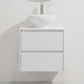 Waschtischunterschrank mit Waschbecken TRONDHEIM/DRAMMEN 60x57x46 cm weiß