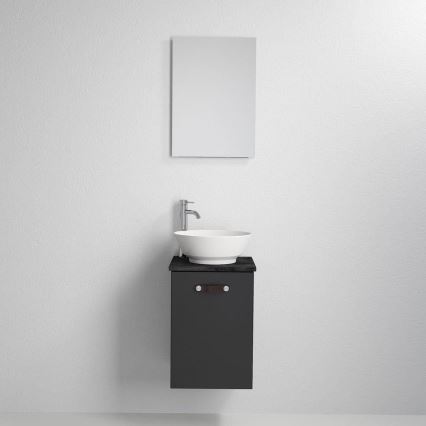 Waschtischunterschrank SOREN mit Waschbecken, schwarz