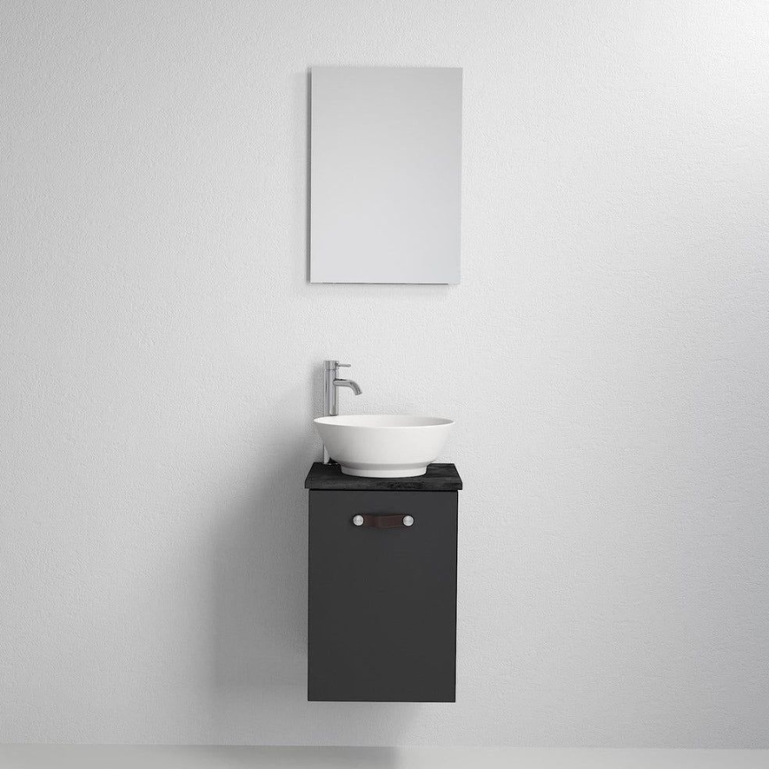 Waschtischunterschrank SOREN mit Waschbecken, schwarz