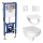 WC sospeso LYRA Rimless + sedile WC SoftClose LYRA + pulsante di scarico DUAL + modulo da incasso + guarnizione isolante