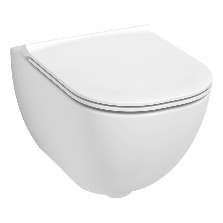 WC suspendu MIO Vortex + abattant WC SoftClose MIO + plaque de commande DUAL + module encastré + plaque isolante