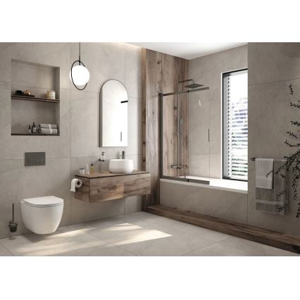 WC suspendu ROUND + abattant SoftClose ROUND + plaque de commande SIGMA + module encastré + rondelle isolante