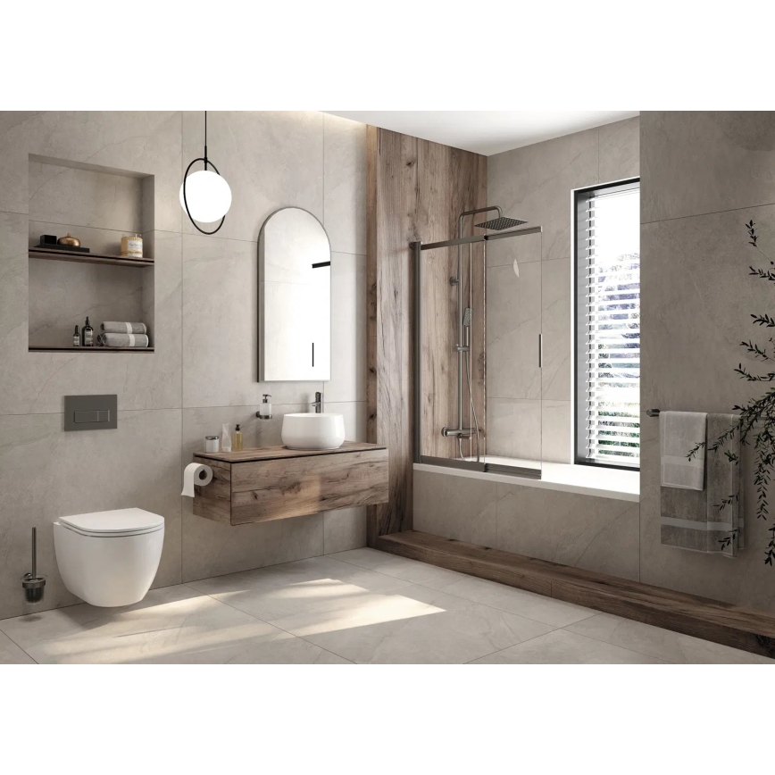 WC suspendu ROUND + abattant SoftClose ROUND + plaque de commande SIGMA + module encastré + rondelle isolante