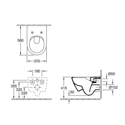 WC suspendu SUBWAY + abattant SoftClose SUBWAY + bouton de chasse VICONNECT + module encastré VICONNECT + joint isolant VICONNECT