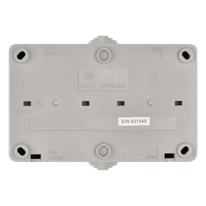 Wechselschalter Nr. 6 mit Steckdose 250V/16A IP44 grau