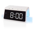 Wecker mit LCD-Display und kabellosem Ladegerät 15W/5V 1xCR2032 weiß