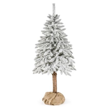 Weihnachtsbaum auf einem Baumstamm NATURAL WITH SNOW 120 cm Fichte