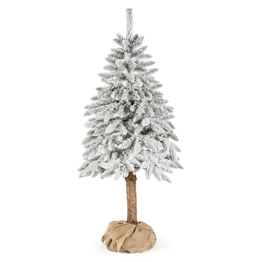 Weihnachtsbaum auf einem Baumstamm NATURAL WITH SNOW 120 cm Fichte