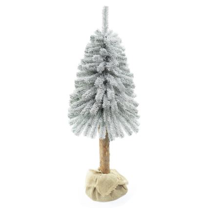 Weihnachtsbaum auf einem Baumstamm NATURAL WITH SNOW 120 cm Tanne
