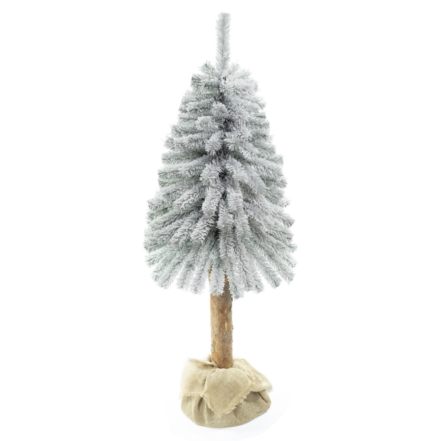 Weihnachtsbaum auf einem Baumstamm NATURAL WITH SNOW 120 cm Tanne