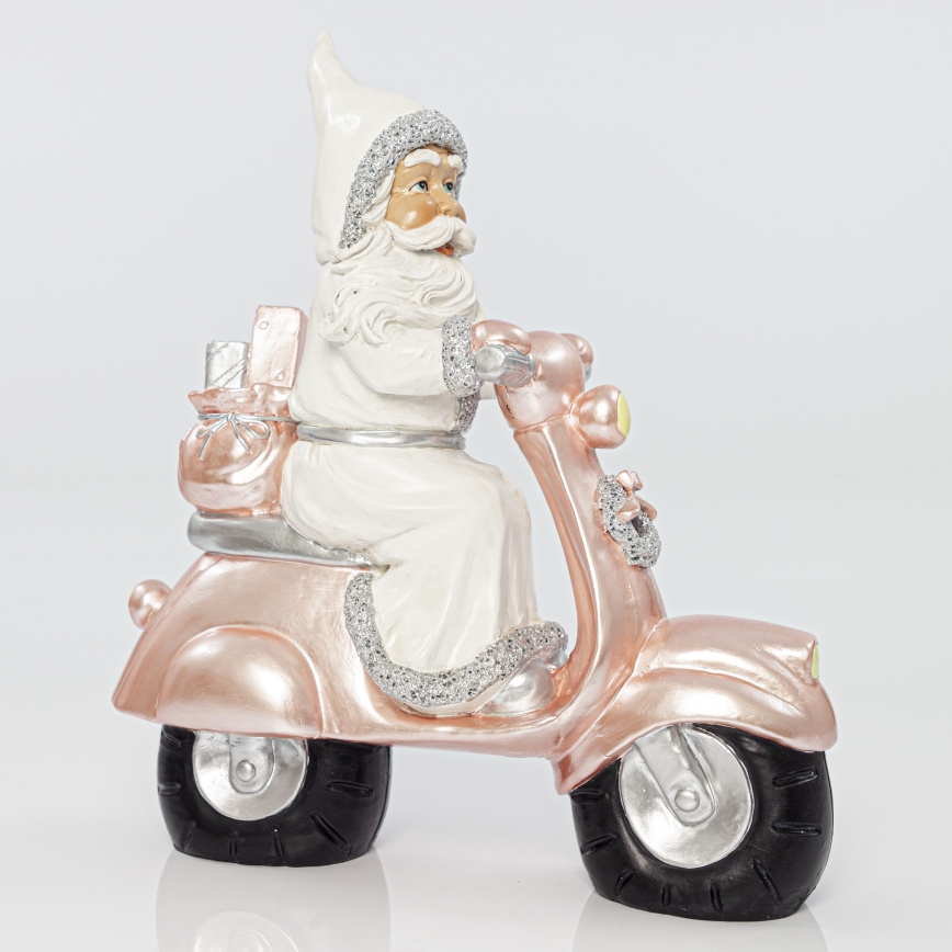 Weihnachtsdekoration 33 cm Weihnachtsmann mit Motorrad