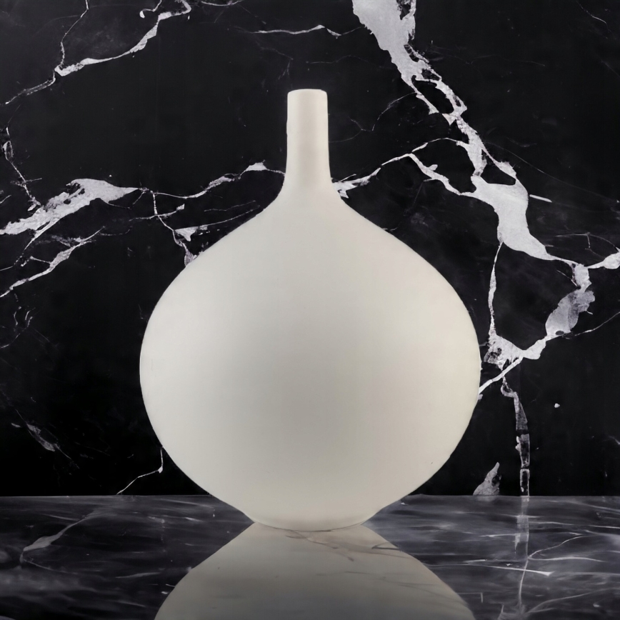 Weiße Keramikvase, 24 cm