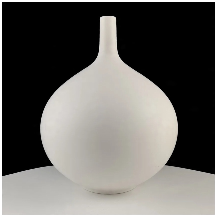 Weiße Keramikvase, 24 cm