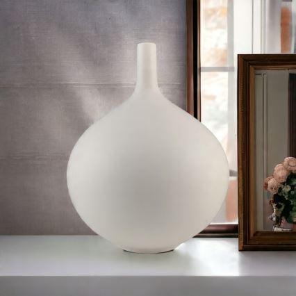 Weiße Keramikvase, 24 cm