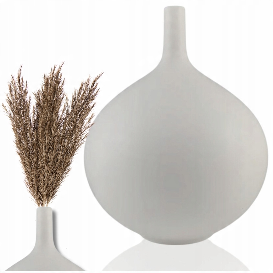Weiße Keramikvase, 24 cm