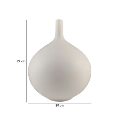 Weiße Keramikvase, 24 cm