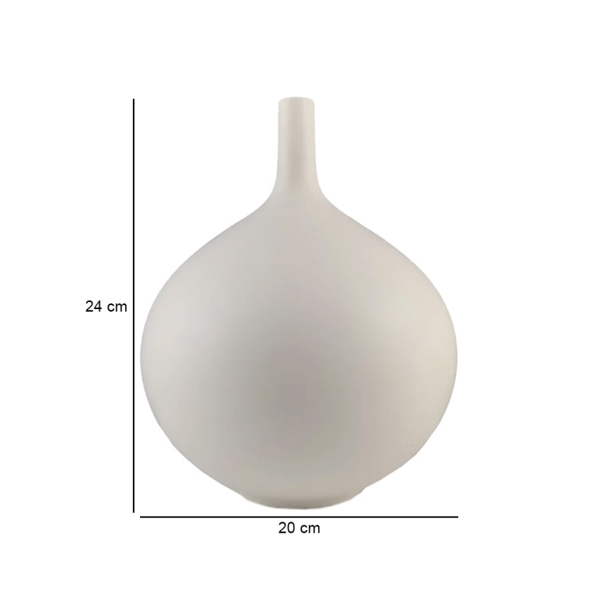 Weiße Keramikvase, 24 cm