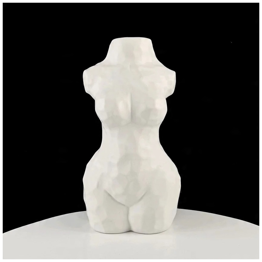 Weiße Keramikvase, 30 cm