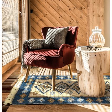 Wendbarer Orientteppich KILIM 80x150 cm blau/beige
